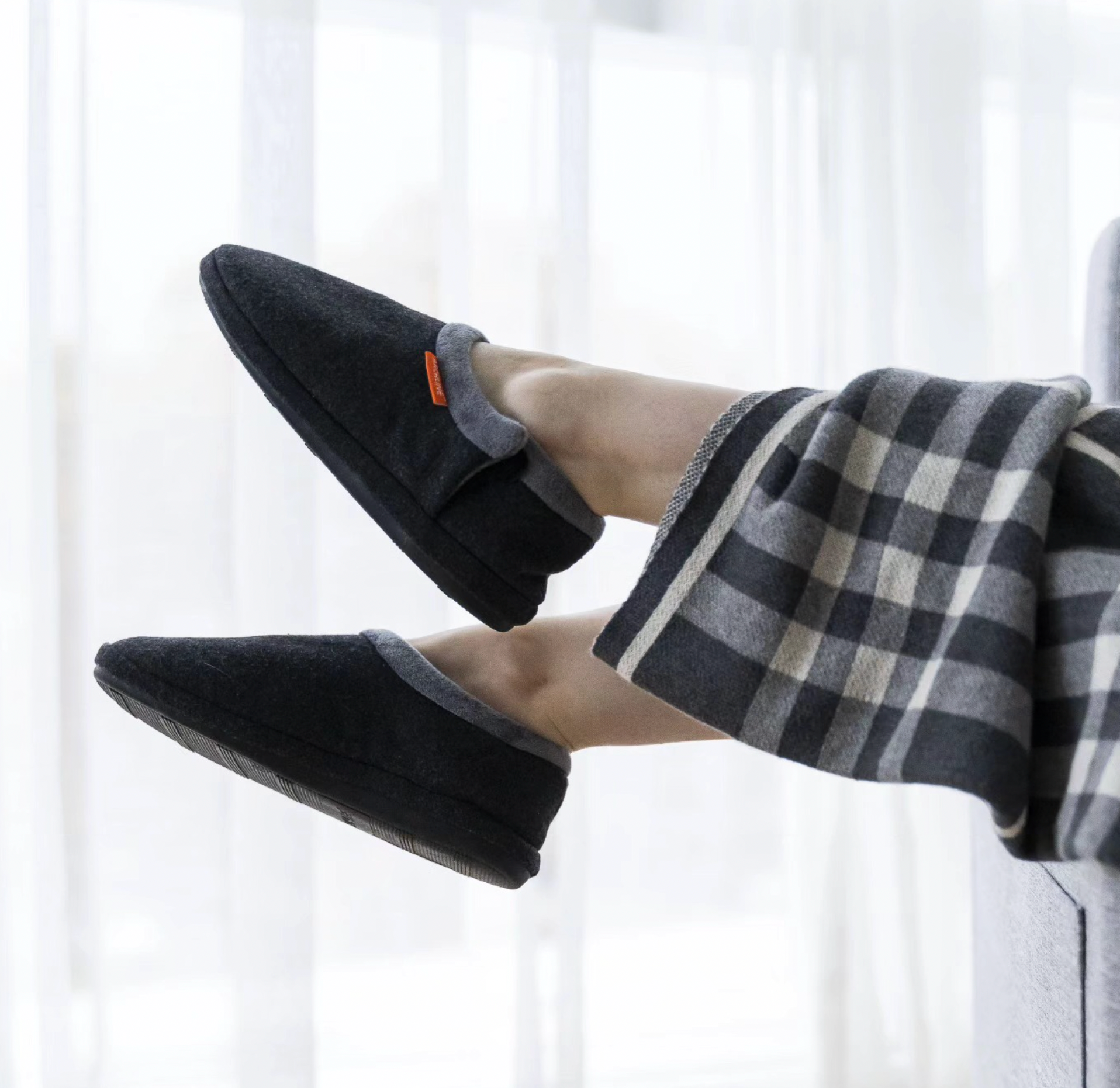Archline Orthotic Slippers Closed – Charcoal Marl