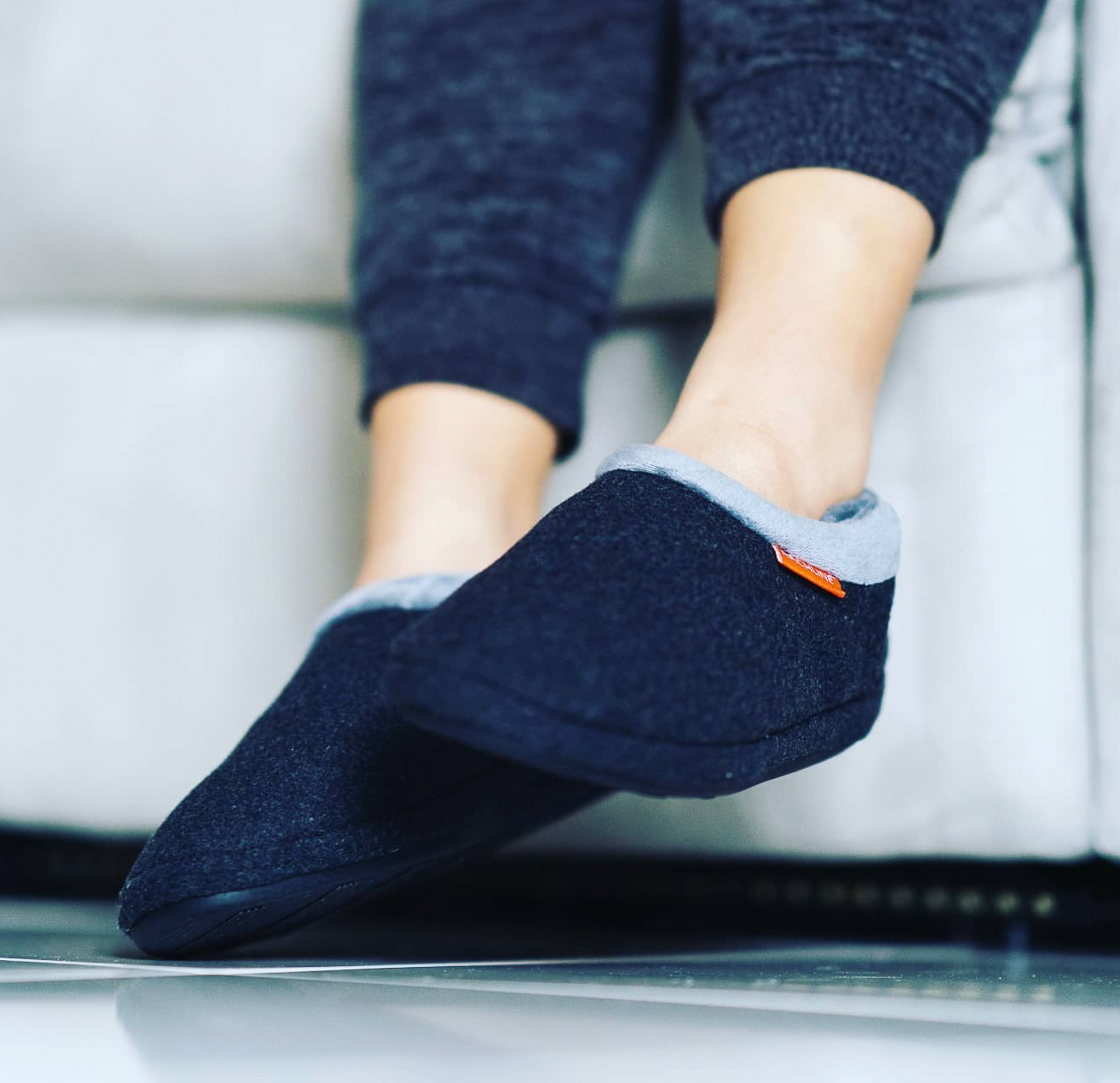 Archline Orthotic Slippers Closed – Charcoal Marl