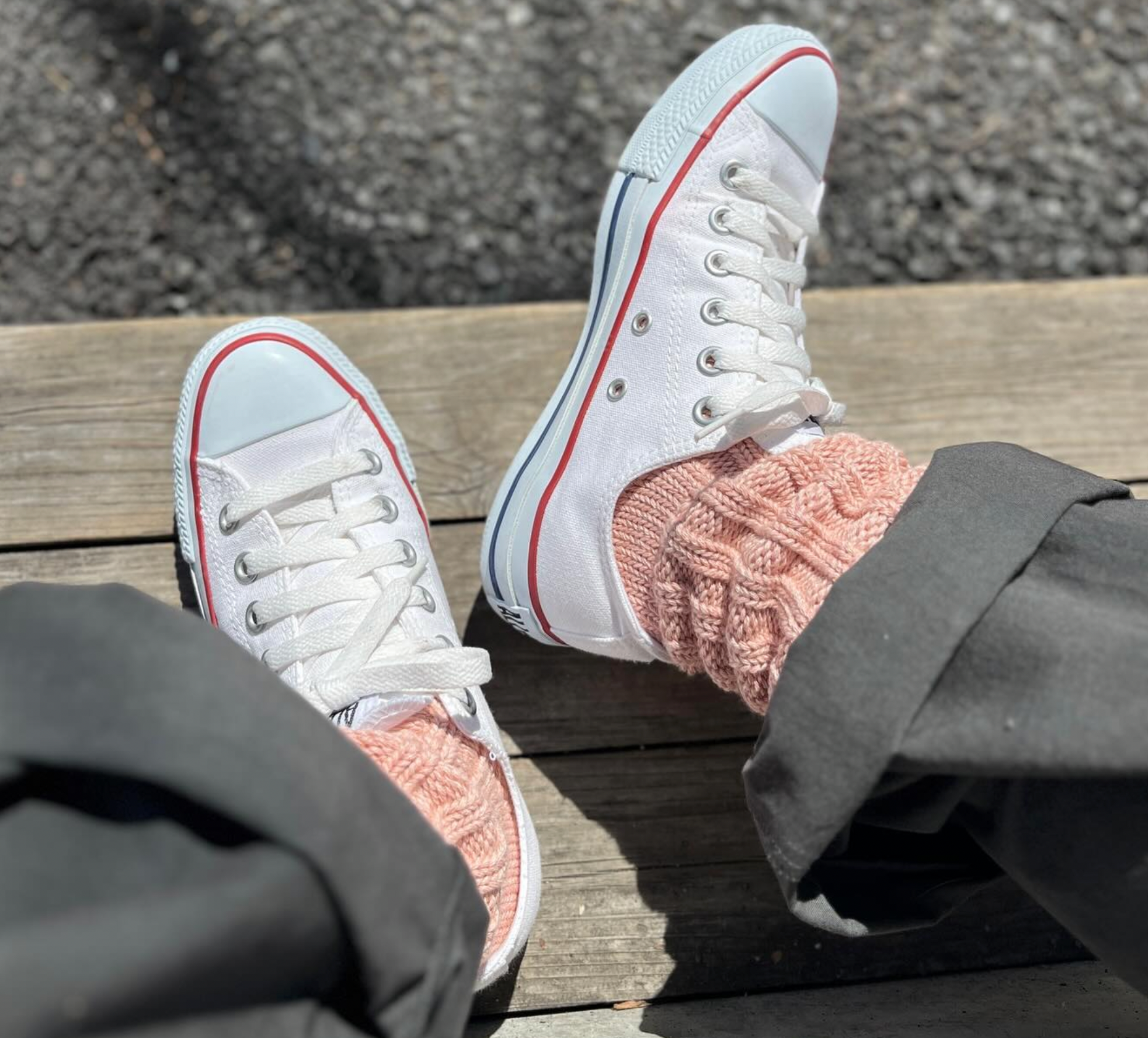 Organic Cotton Low Gauge Socks in Soft Pink