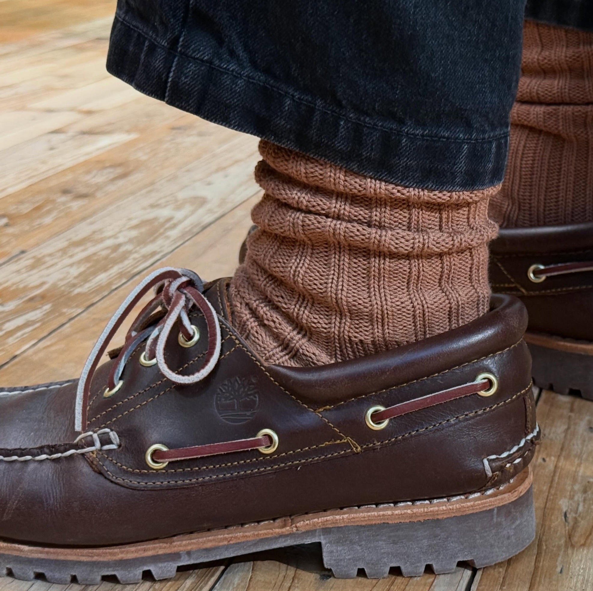 Recycled Cotton Crew Sock in Brick