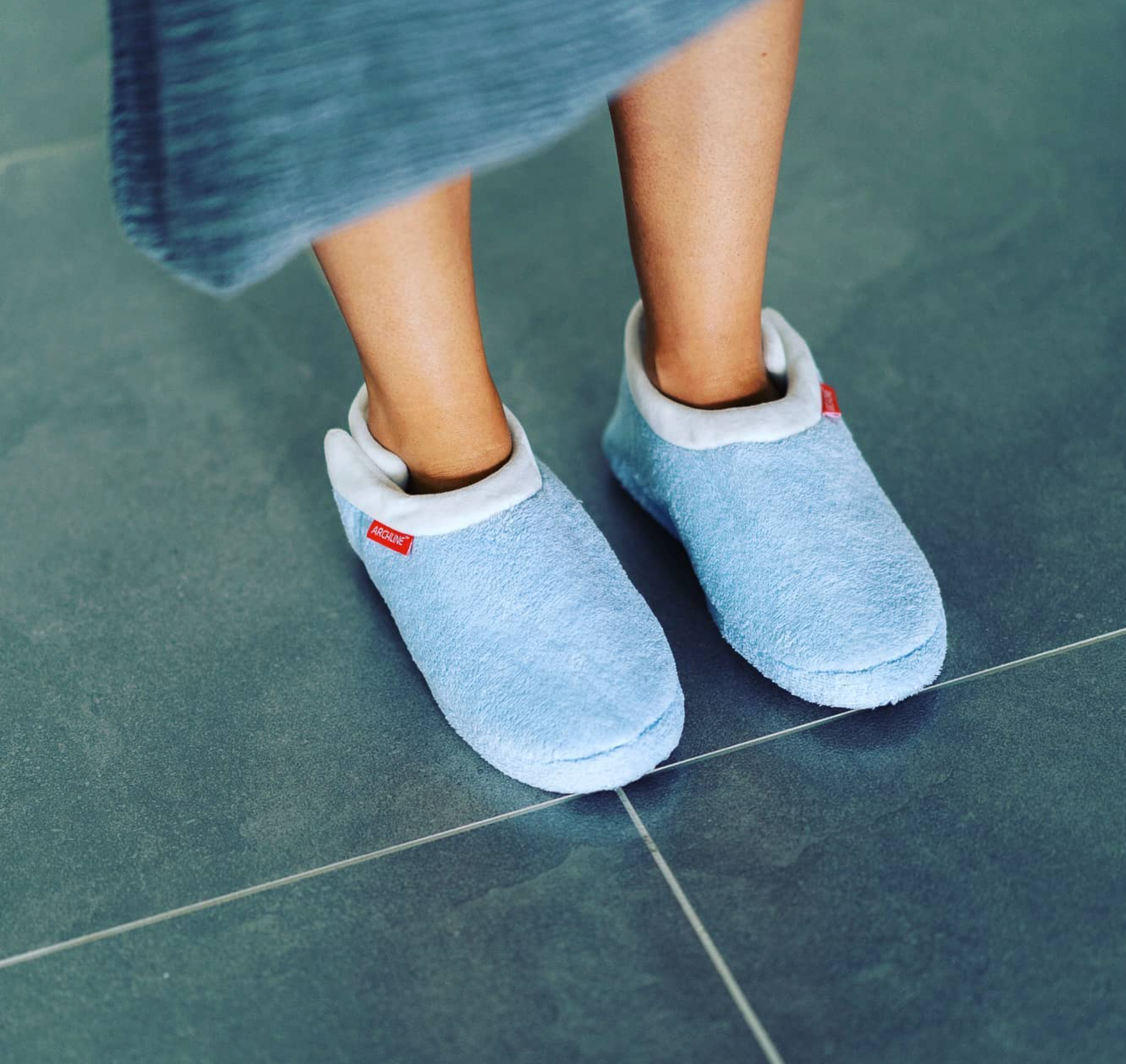 Archline Orthotic Slippers Closed – Baby Blue