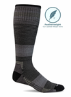 Cadence Women's Bamboo/Merino Moderate Sport Graduated Compression in Black Stripes