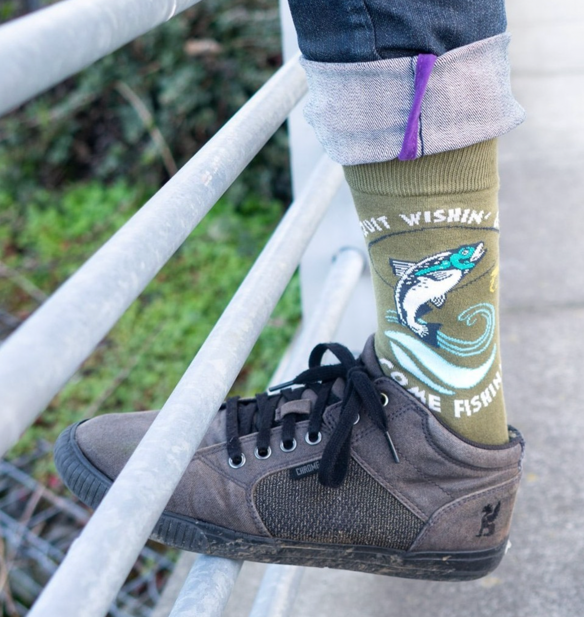Quit Wishin' & Come Fishin' Men's Crew Socks