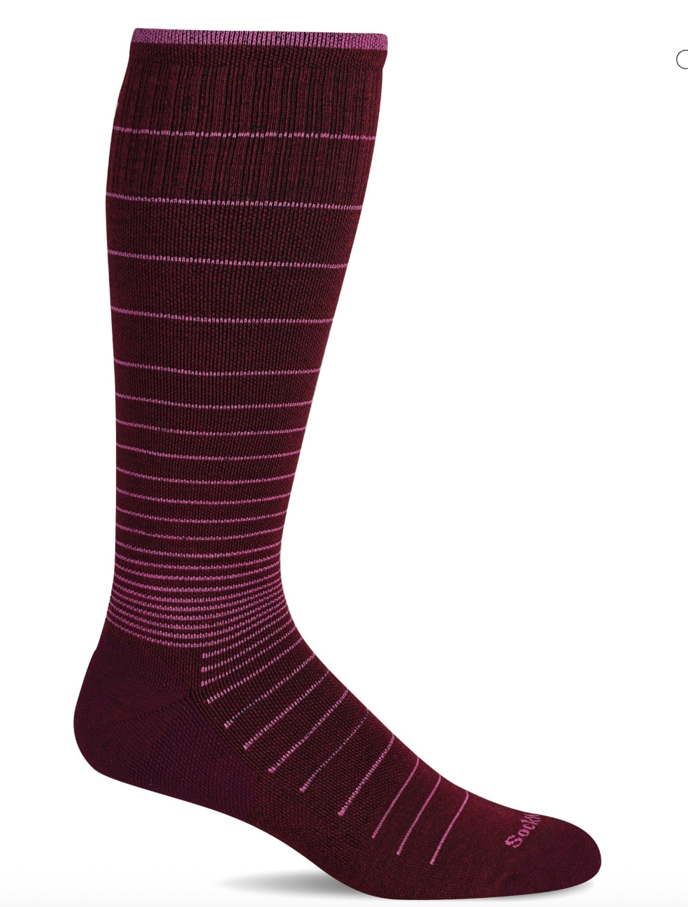 Circulator Women's Bamboo/Merino Moderate Graduated Compression Sock in Cranberry