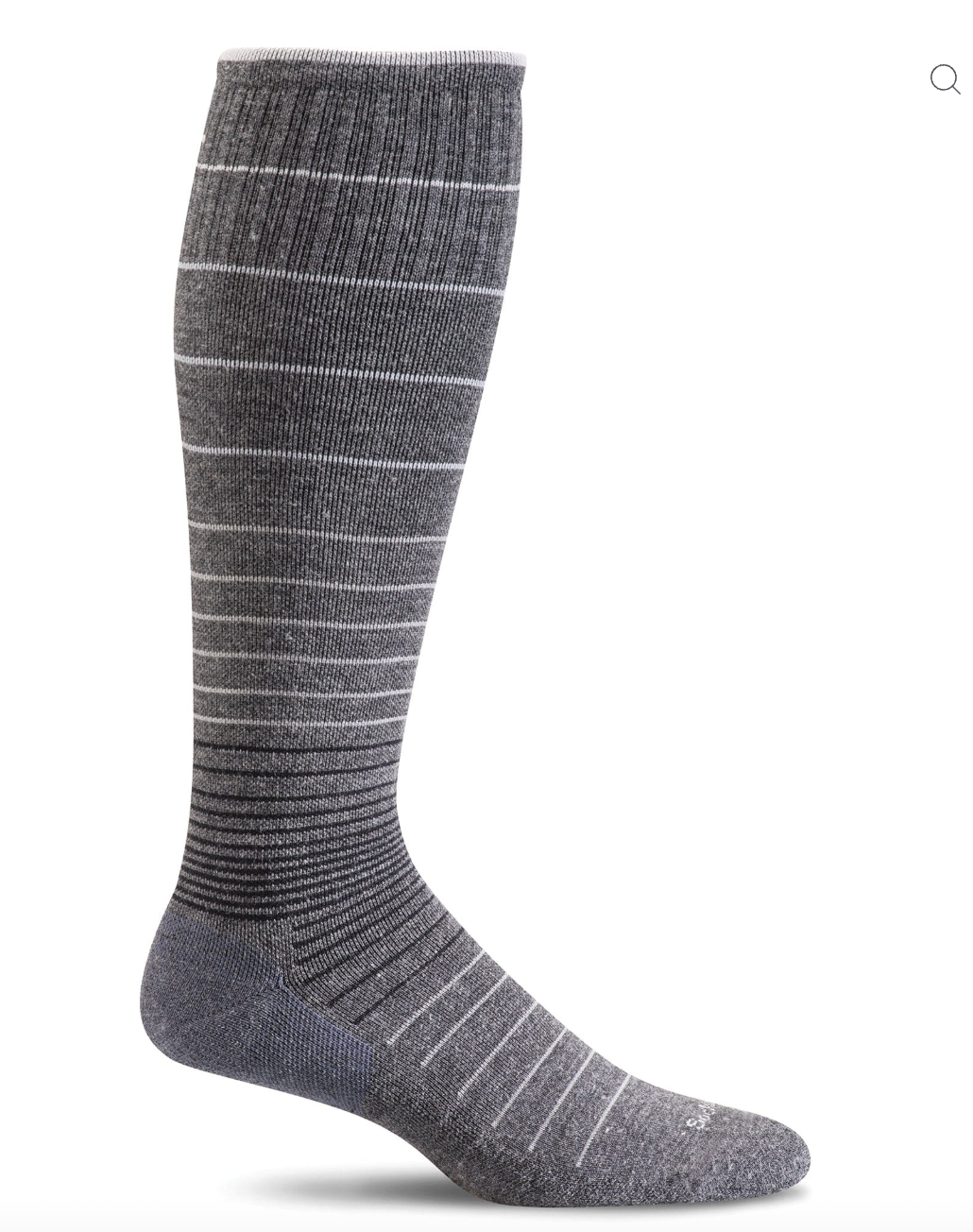Circulator Men's Bamboo/Merino Moderate Graduated Compression Sock in Charcoal
