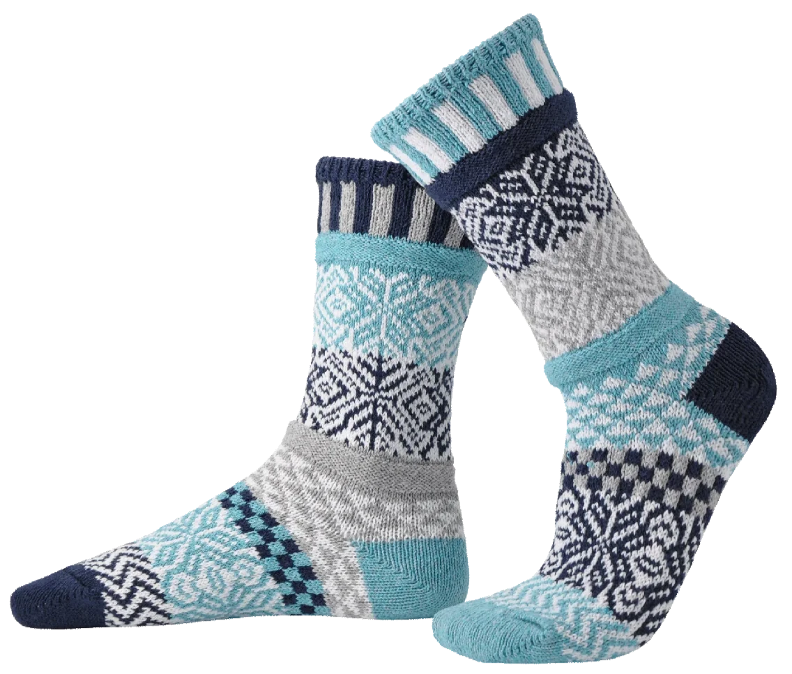 Snowfall Recycled Cotton Crew Socks - The Sockery