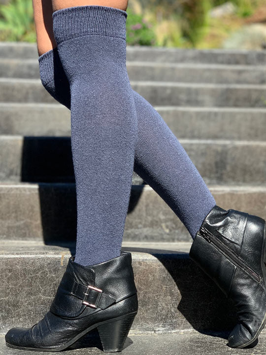 Denim Over the Knee Socks