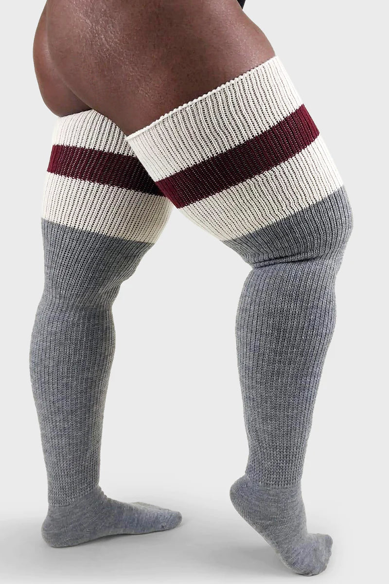 Woolies Mahogany Plus Size Thigh High Socks - The Sockery