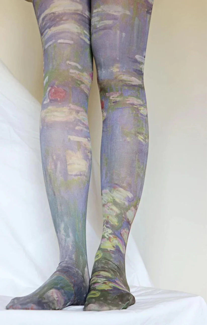 Water Lilies by Monet printed Art Tights - The Sockery