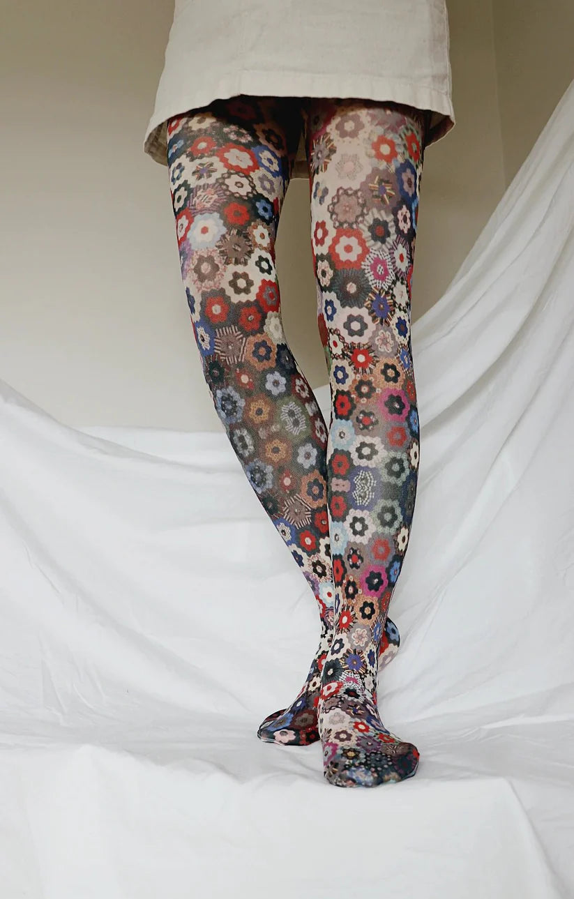 Honeycomb Quilt printed Art Tights - The Sockery