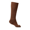 Brown knee-high sock on a white background