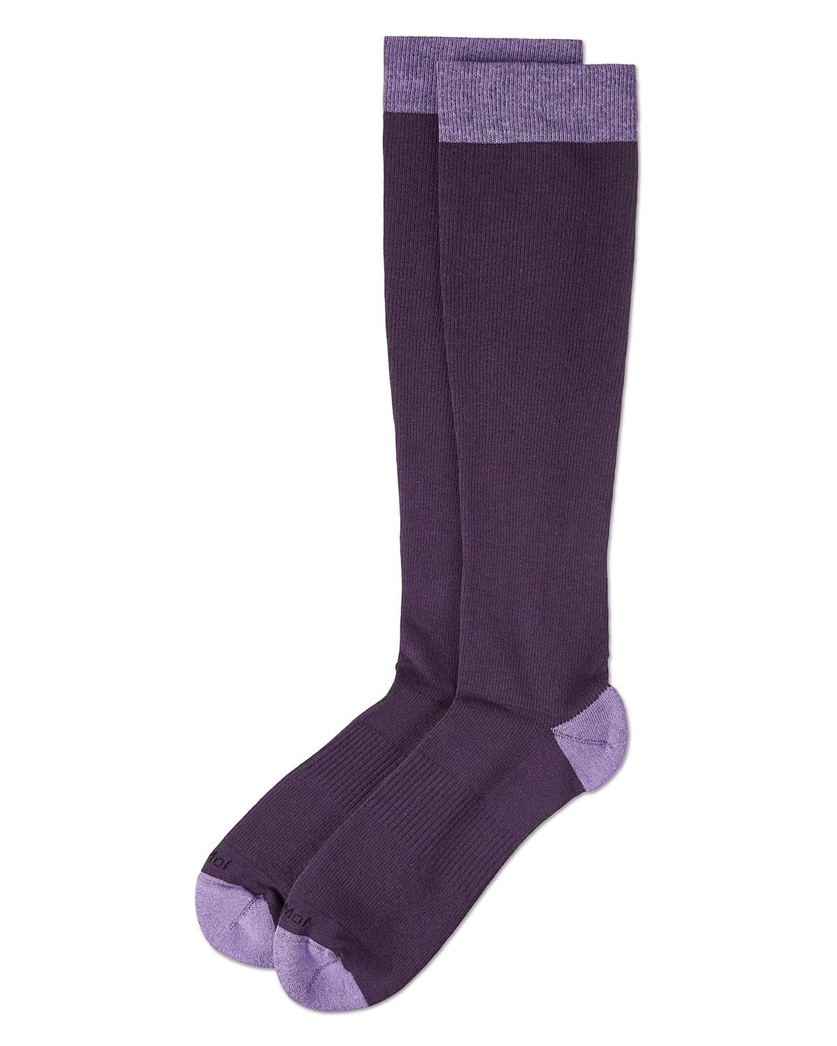 Purple Cotton Blend Compression Socks