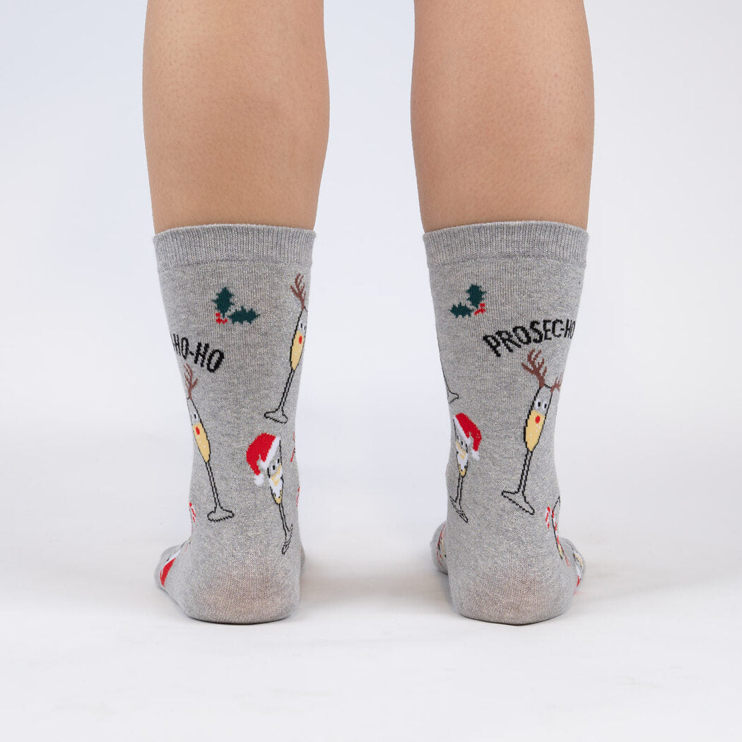 Prosec-Ho-Ho-Ho! Women's Crew Shimmer Sock