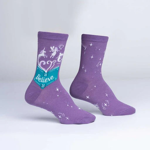 Neverending Story Women's Crew Socks - Glow in the Dark - The Sockery