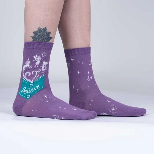 Neverending Story Women's Crew Socks - Glow in the Dark - The Sockery