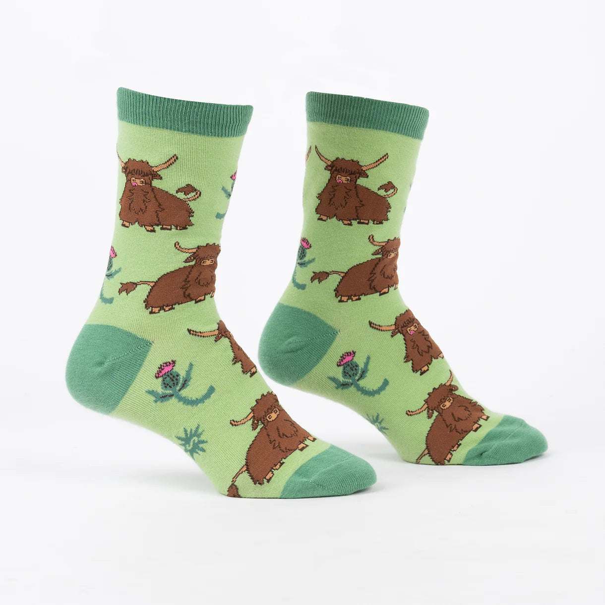 Hardy Highland Cows Women's Crew Socks - The Sockery