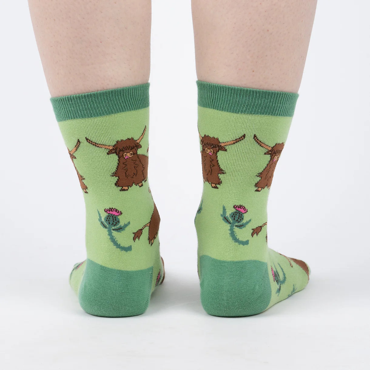 Hardy Highland Cows Women's Crew Socks - The Sockery