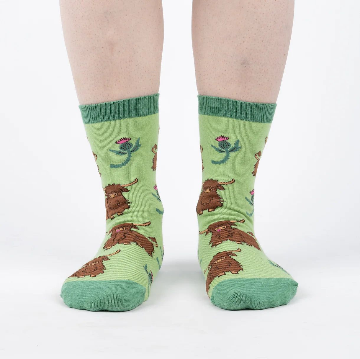 Hardy Highland Cows Women's Crew Socks - The Sockery