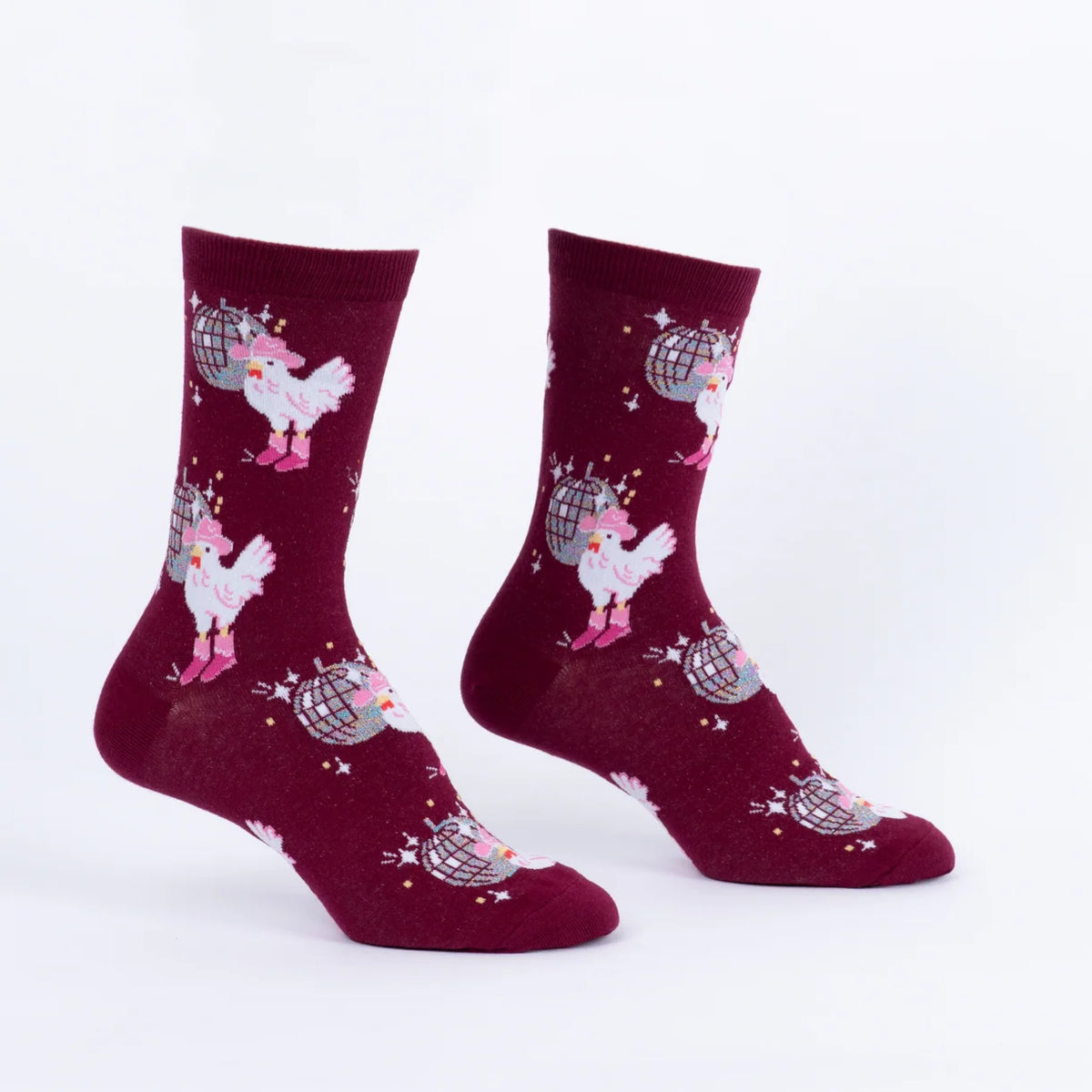 Disco Chicken Women's Crew Shimmer Socks