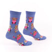 Pair of socks with guinea pig-themed design on a white background