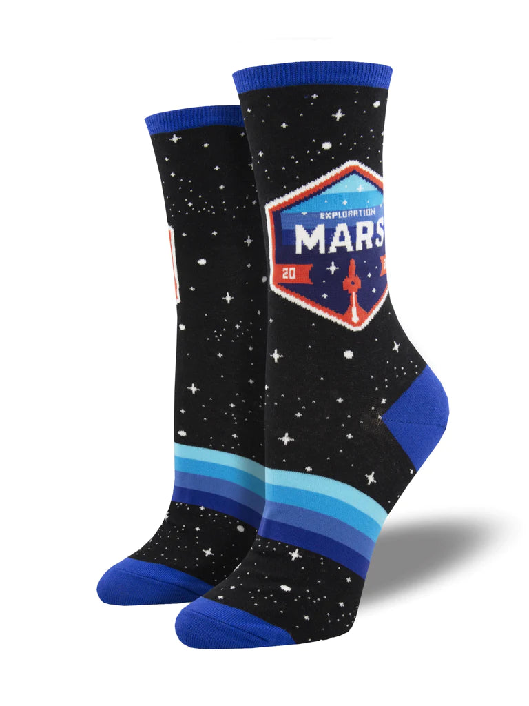 Mars Patch Women's Crew Socks - The Sockery
