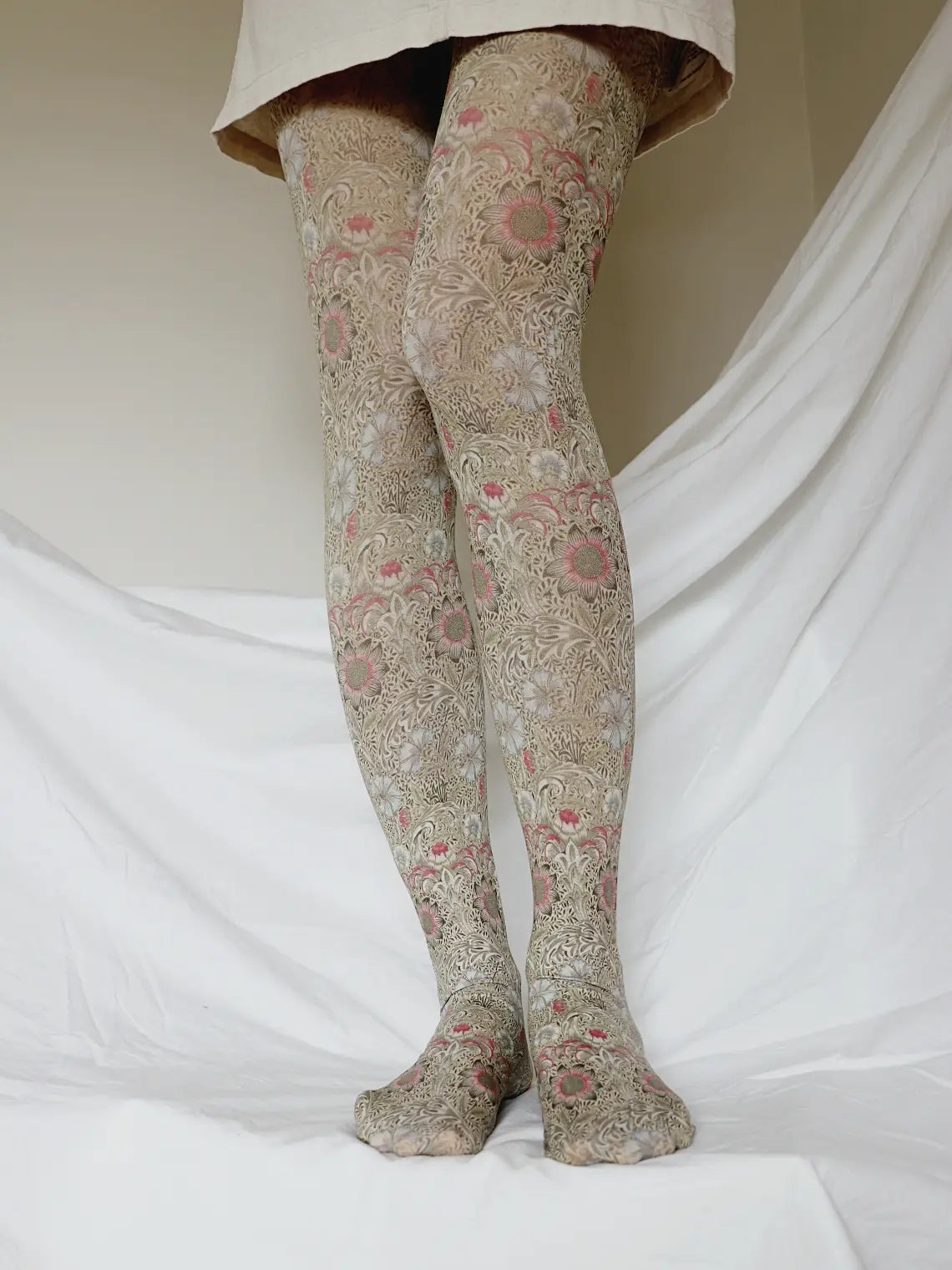 Corn Cockle by William Morris printed Art Tights - The Sockery