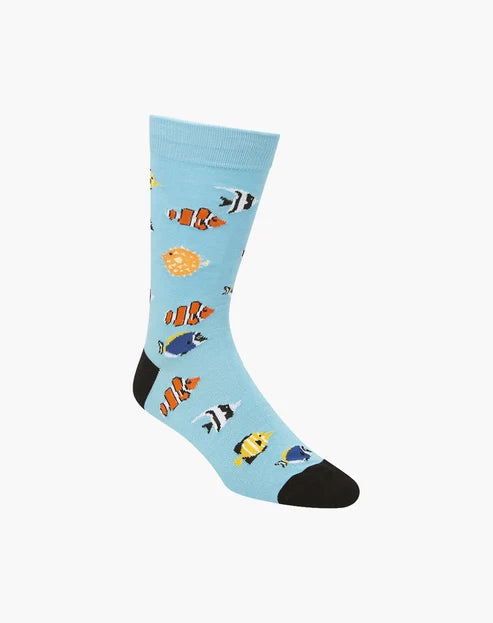 Aquarium Men's Bamboo Crew Socks