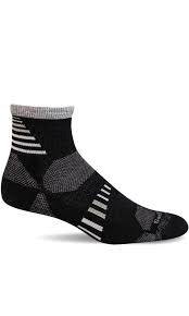 Ascend  Men's Merino/Alpaca Moderate Compression Quarter Sock in Black