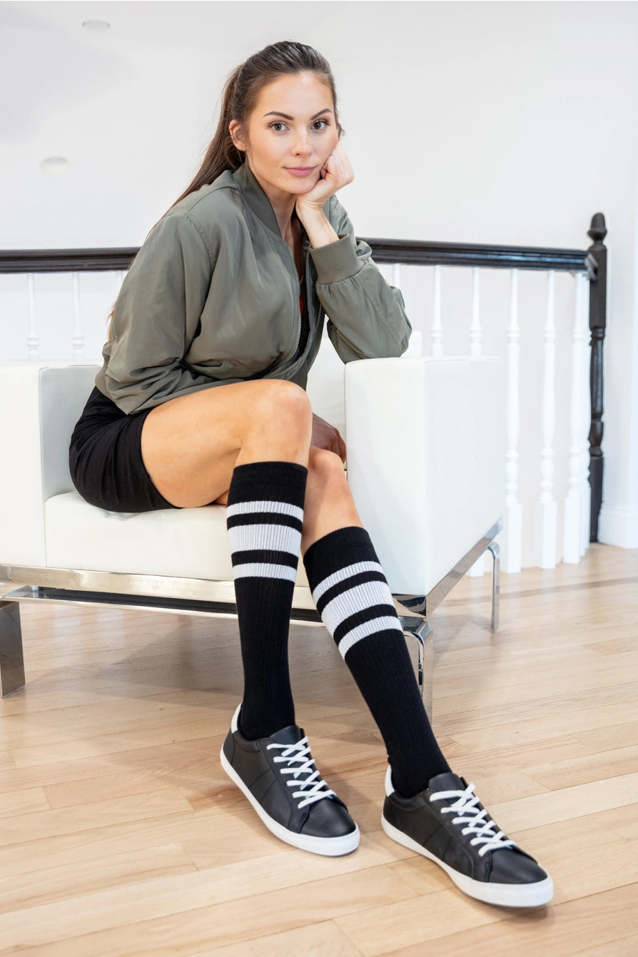 Athletic Moderate Compression Socks in Black