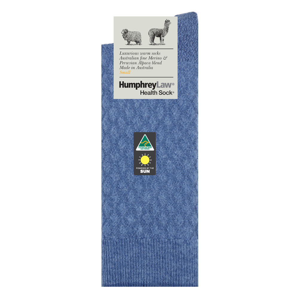 Luxurious Warm Sock Fine Merino and Peruvian Alpaca Blend in Denim