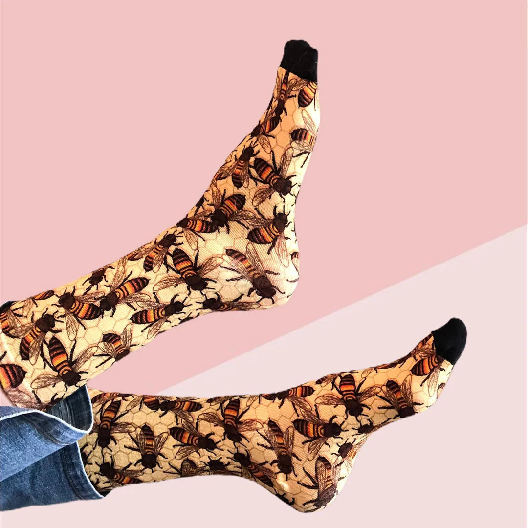 Bee Hive Bamboo Crew Socks- The Sockery