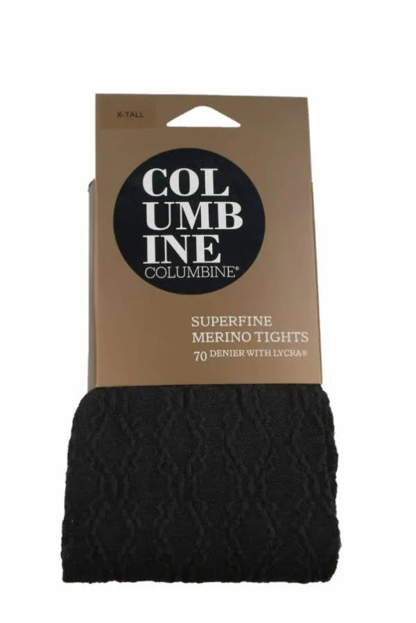 Women's Superfine Merino New Baroque Tights in Black