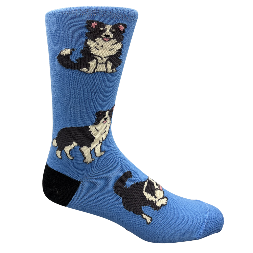 Border Collie Cotton Crew Dress Sock - Made in Australia