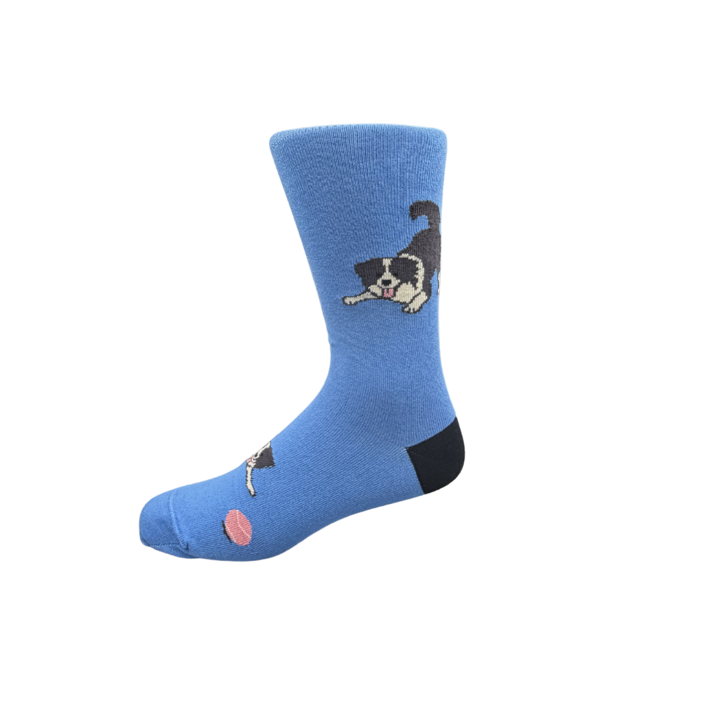 Border Collie Cotton Crew Dress Sock - Made in Australia