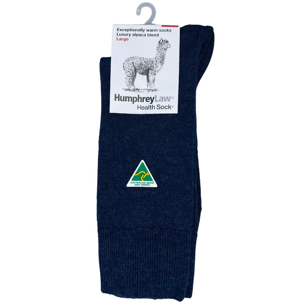 Exceptionally Warm Luxury Alpaca Blend Crew Socks in Navy Blue