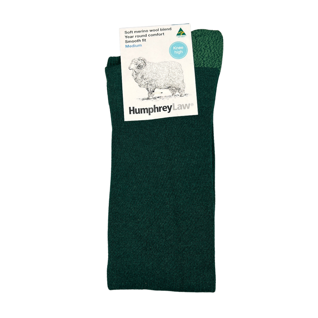 Merino Wool Women's Knee High Socks in Forest Green
