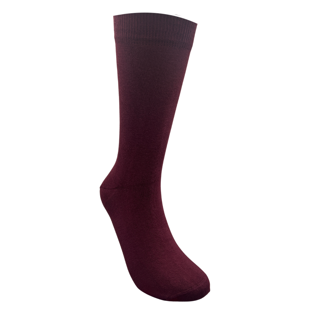 Wine Not? Burgundy Cotton Crew Dress Sock - Australian Made