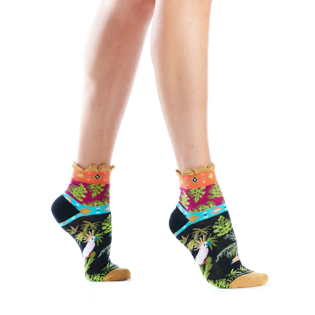 Cacatua Women's Frilled Quarter Socks - The Sockery