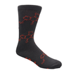 Black sock with brown molecular structure of caffeine design 