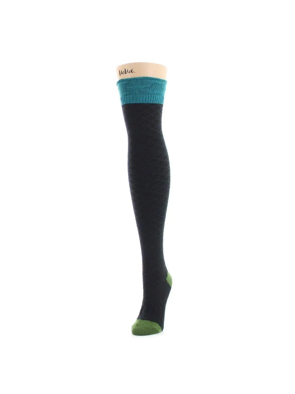 Legmogue Leaf Burst Over the Knee Warm Socks in Black - The Sockery