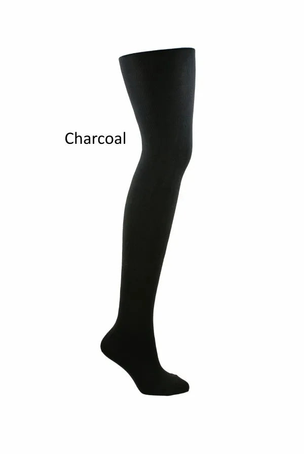 Women's Plain Bamboo Tights in Charcoal