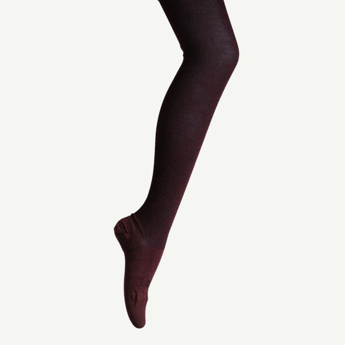 berry coloured merino wool tights - The Sockery