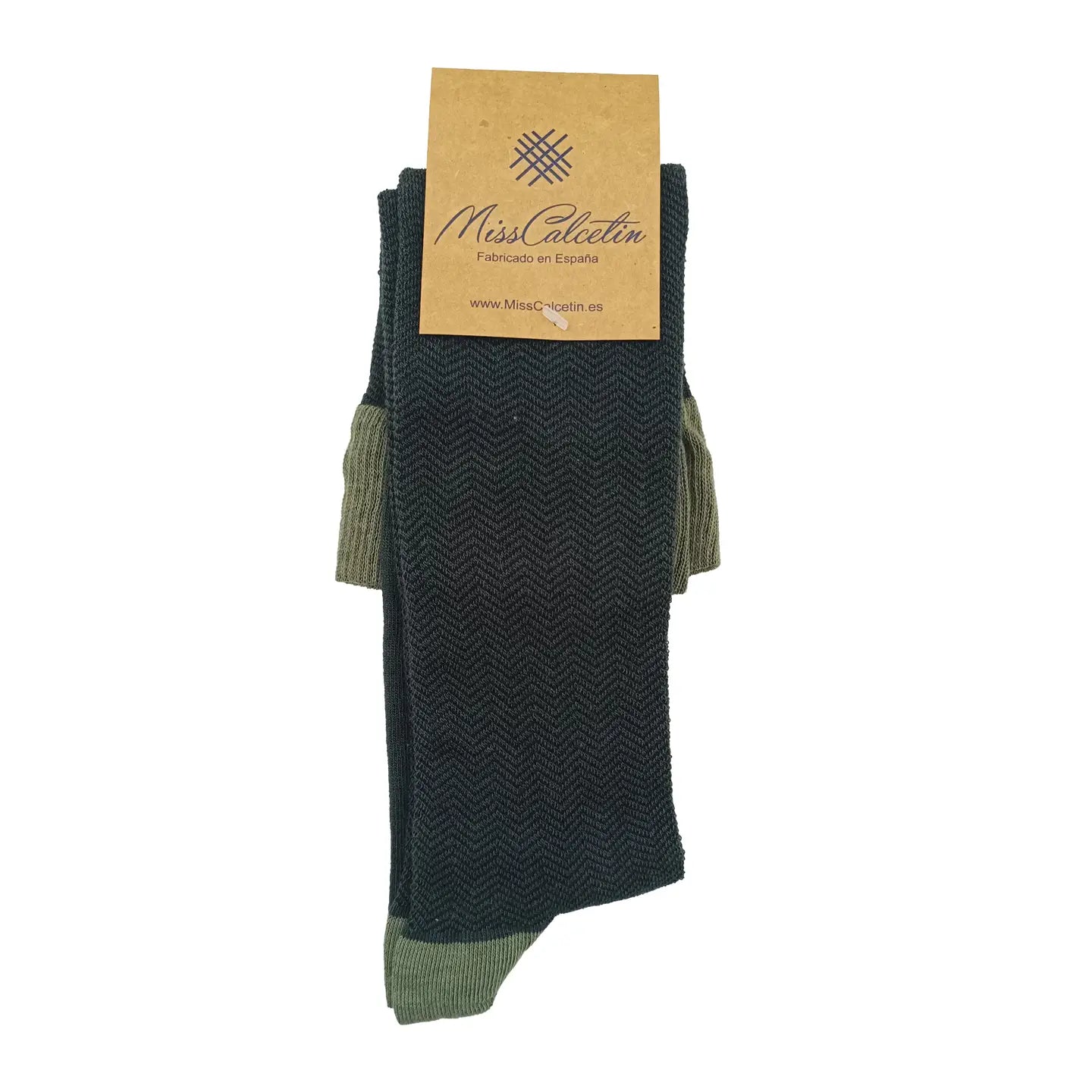 Herringbone Knee High Sock in Bottle Green