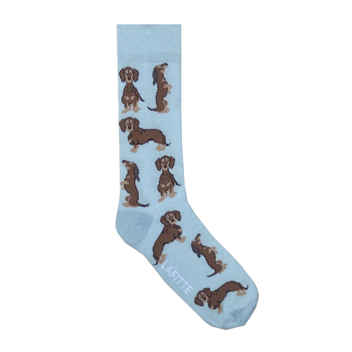 Dachshund Crew Socks in Light Blue