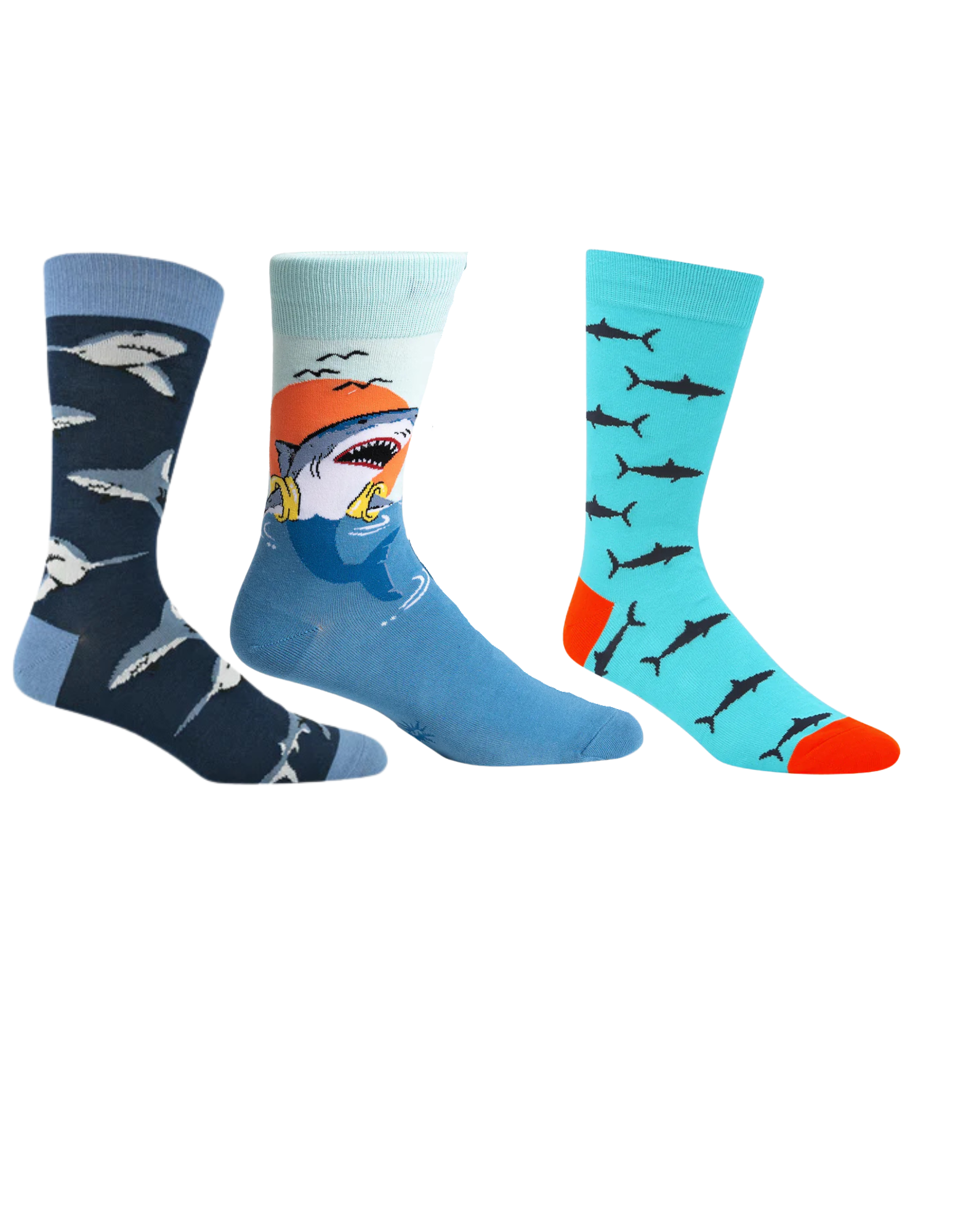 Bundle 3 Pairs of Men's Socks - Look out Sharks!!