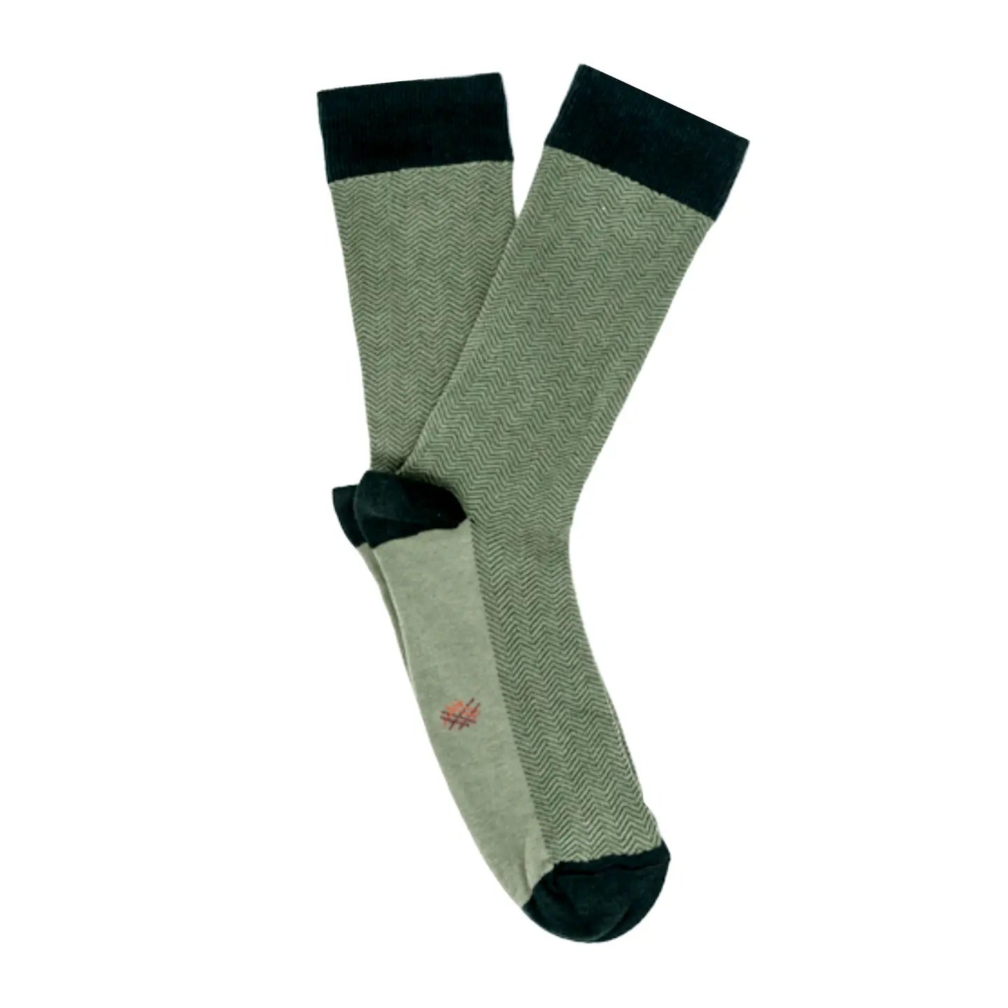 Herringbone Crew Sock in Thyme