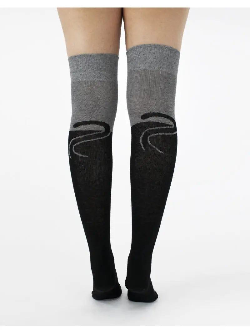 Kittycat Over The Knee Socks in Grey - The Sockery