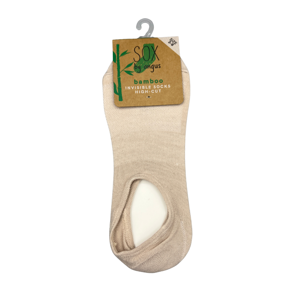 Bamboo Invisible High Cut Socks in Fawn