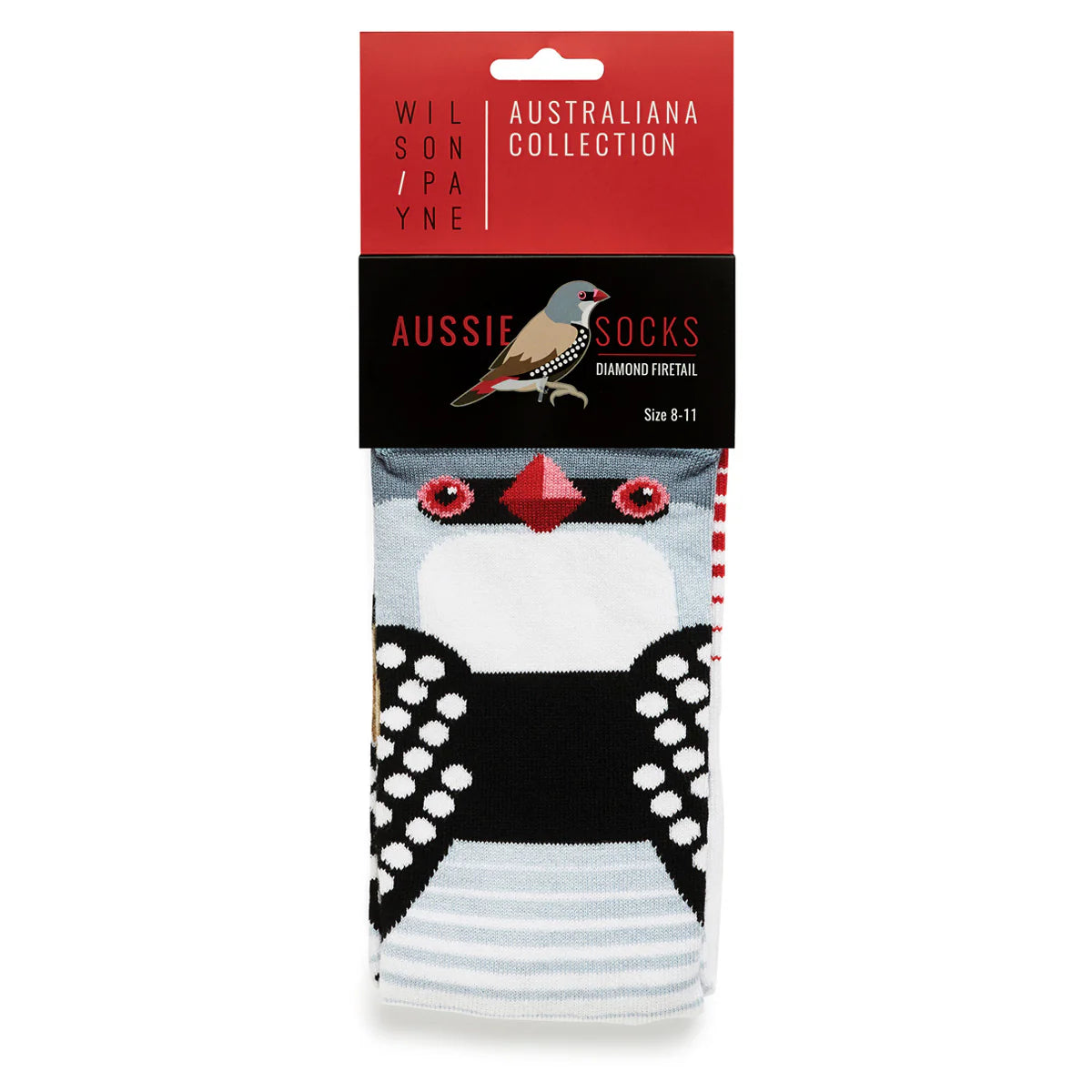 Diamond Firetail Finch Crew Socks