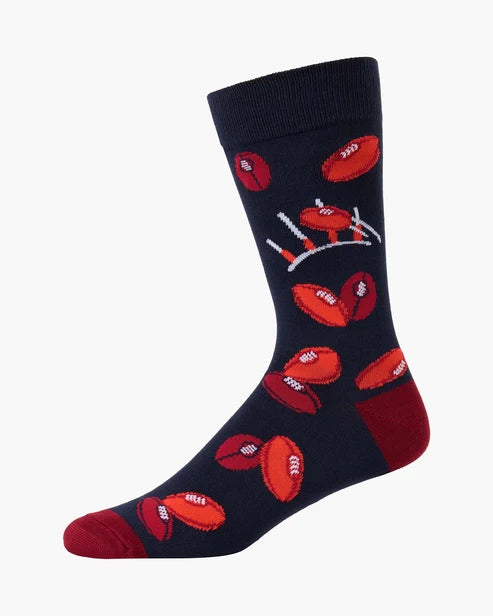 Men's Footy Posts Bamboo Crew Socks